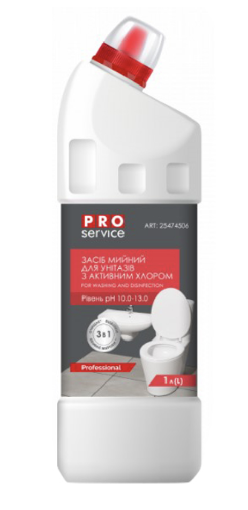 Засіб мийний для унітазів з активним хлором PRO 1л